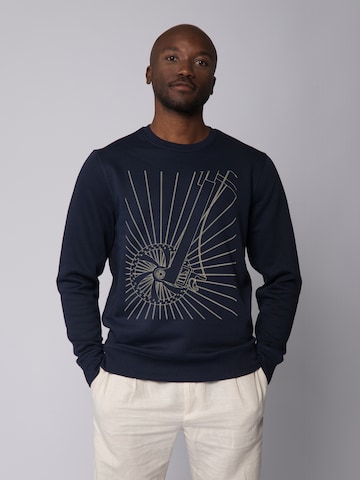Sweat-shirt ' Fahrradspeichen ' Watapparel en bleu : devant