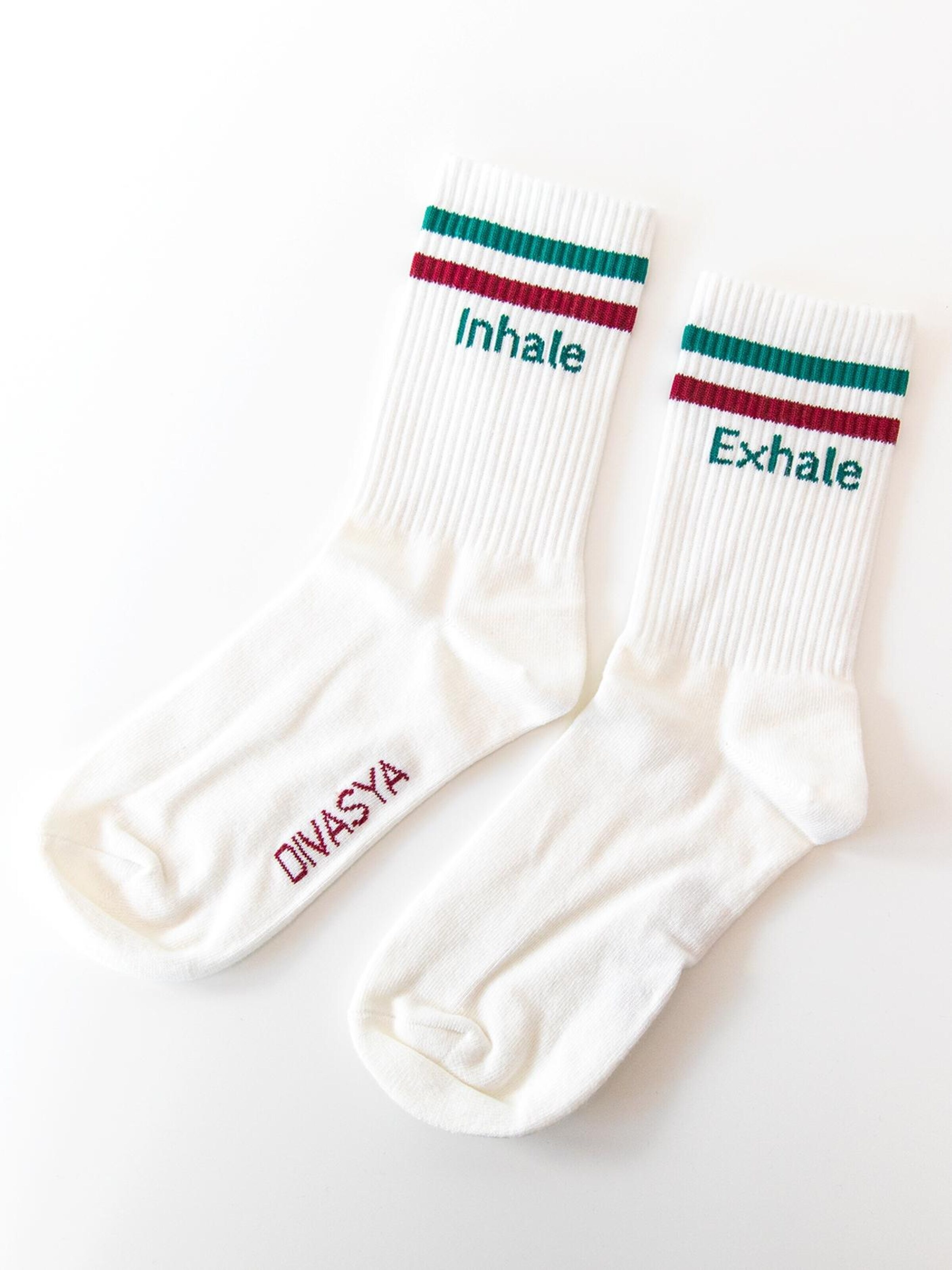 Divasya Socks 'Inhale Exhale' in Red