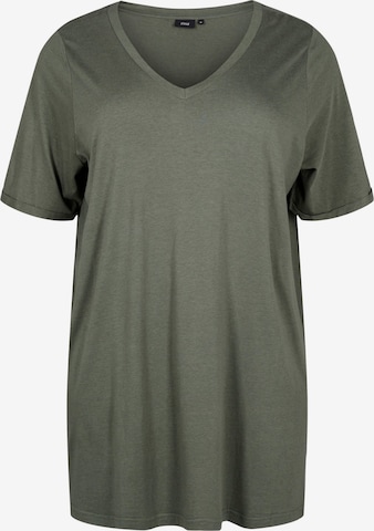 Zizzi - Camisa oversized 'CHIARA' em verde: frente