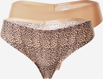 MAGIC Bodyfashion Regular Thong 'Dream Invisibles' in Brown: front