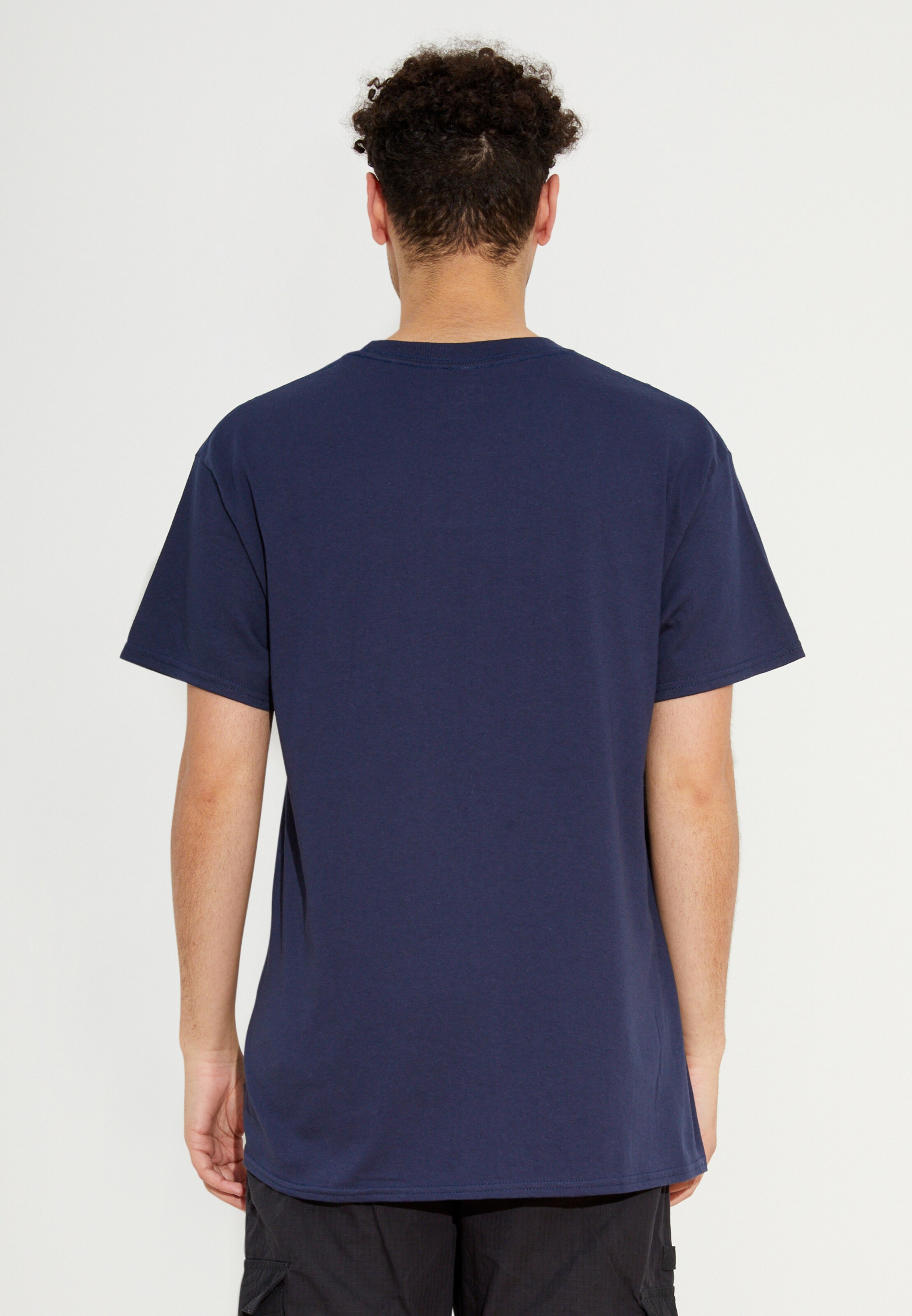 Männer Shirts New Love Club T-Shirt 'FLOWER PEACE' in Navy - IF80598 Männer Shirts New Love Club T-Shirt 'FLOWER PEACE' in Navy - IF80598