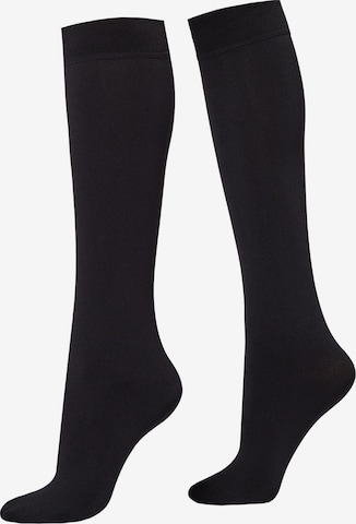 CALZEDONIA Knee High Socks in Black: front