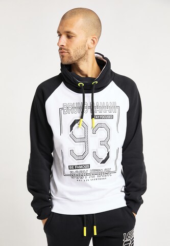 BRUNO BANANI Sweatshirt 'Freeman' in Wit: voorkant