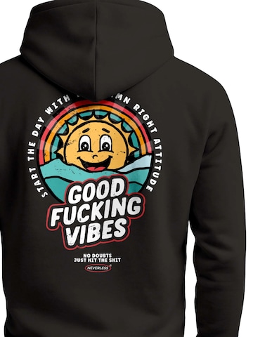 Neverless Sweatshirt 'Good Vibes' in Black