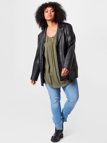 KAFFE CURVE Blouse 'Ami' in Groen