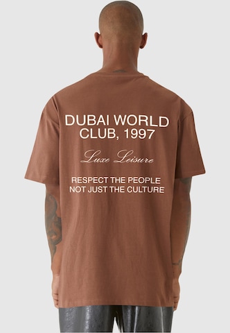 9N1M SENSE Shirt 'Dubai World' in Bruin: voorkant