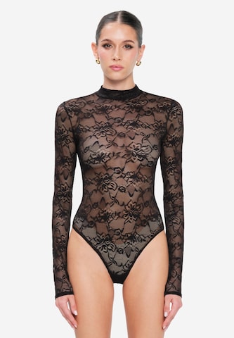 OW Collection Shirtbody 'Lydia' i sort: forside