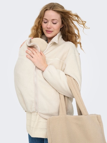 Only Maternity Fleecejacke 'OLMMAMA' in Beige