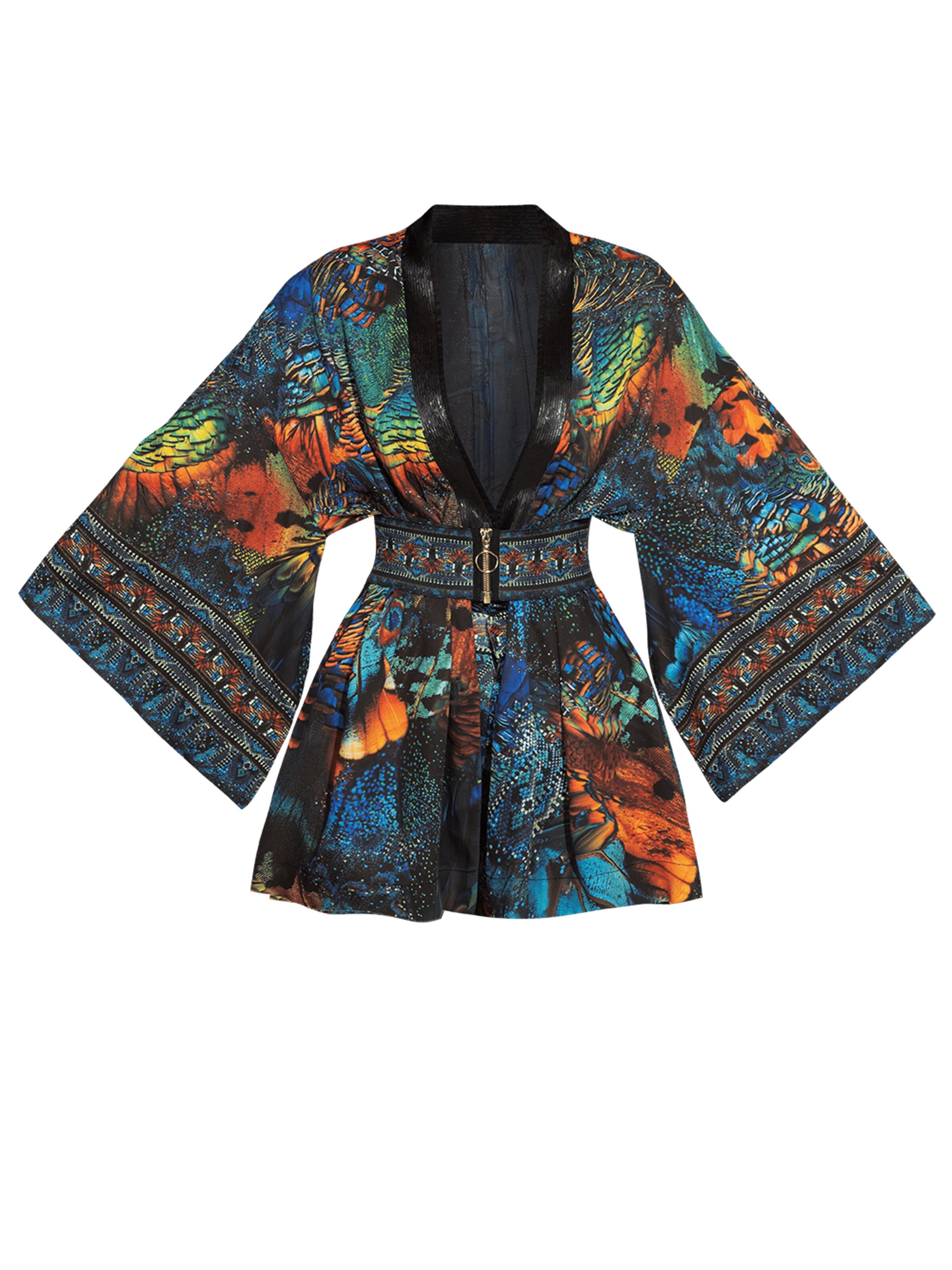 JIORO Kimono 'AMAZONIA' in Mischfarben: Vorderseite