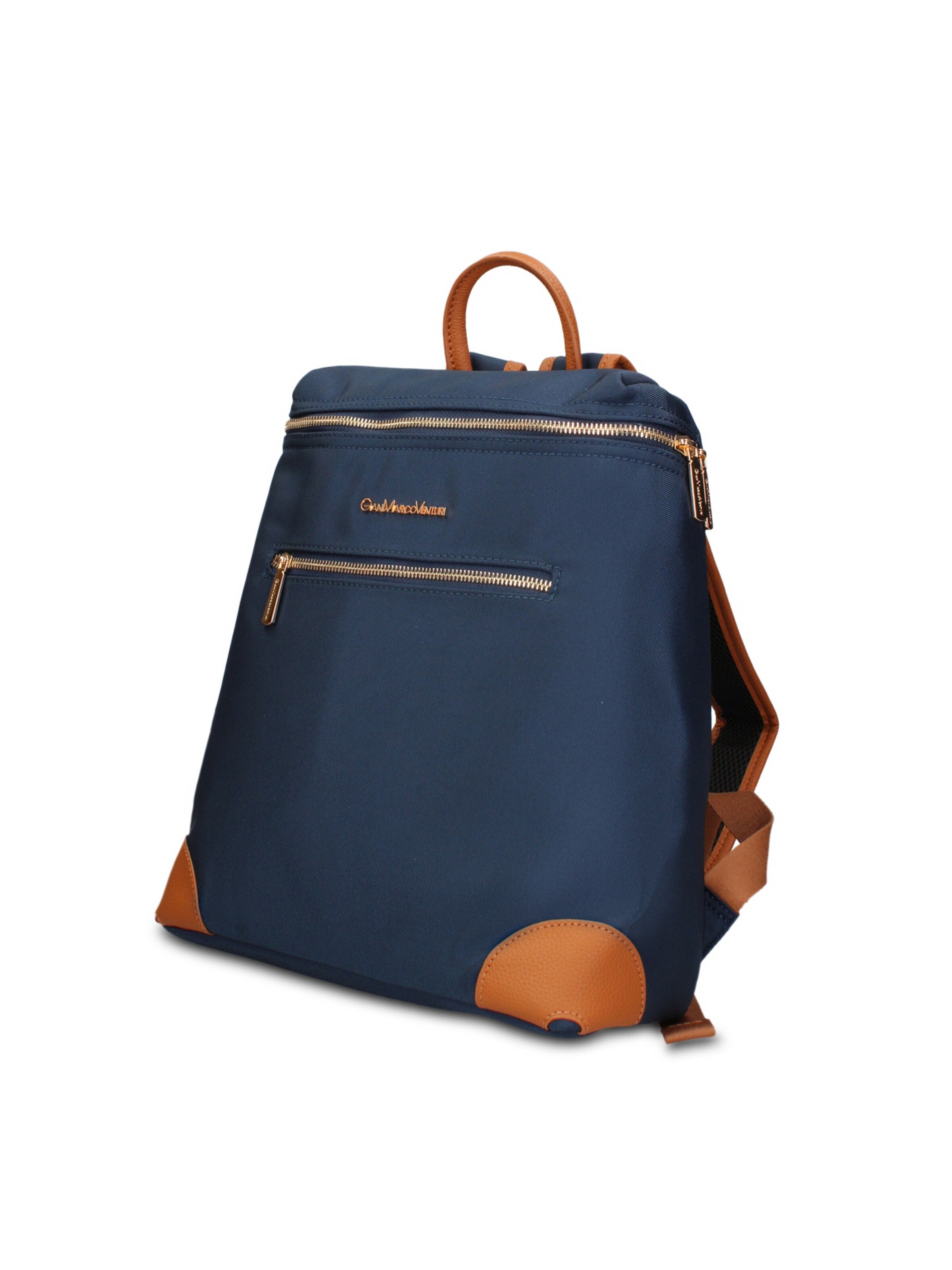 Zaino 'Zaino Vegan Leather Gianmarco Venturi - e con Zip' di GianMarco Venturi in blu: frontale