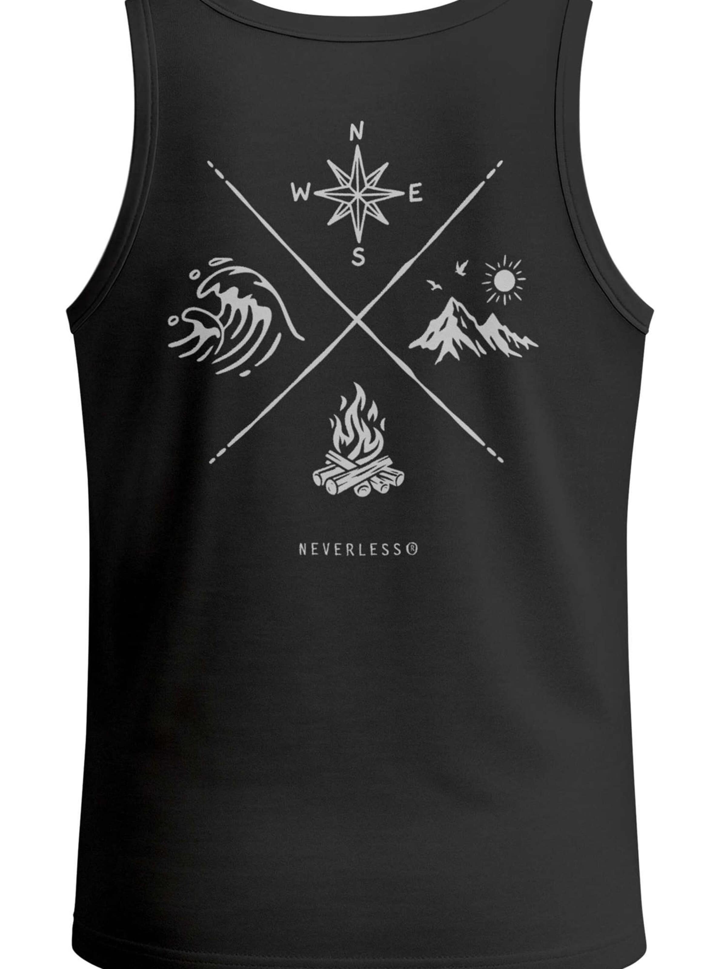 Neverless Shirt 'Nature Compass' in Black: front