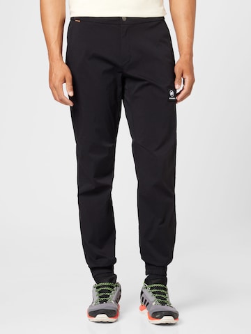 MAMMUT Конический (Tapered) Спортивные штаны 'Massone' в Черный: спереди