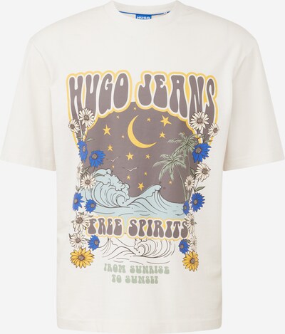 Maglietta 'Nirito' HUGO di colore blu chiaro / marrone / zafferano / bianco lana, Visualizzazione prodotti
