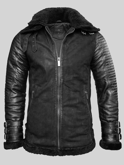 Crone Winter Jacket 'FROST SHEARLING' in mottled black, Item view