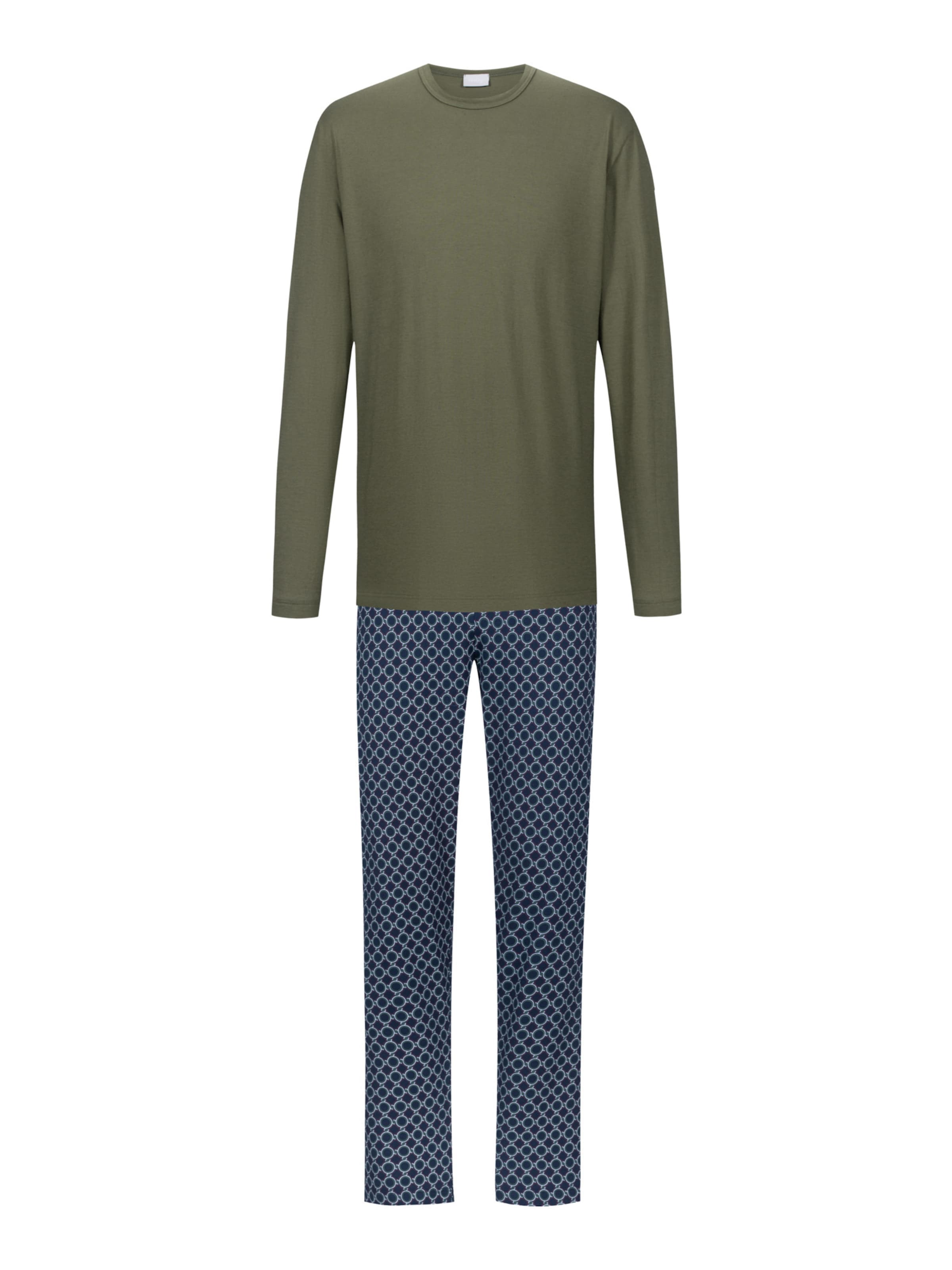 Pyjama long 'Sleek Circles' Mey en vert : devant
