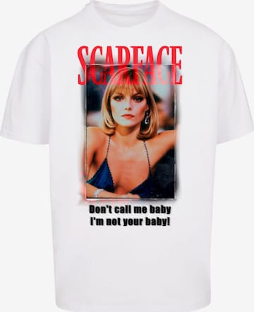 T-Shirt 'Scarface Don't Call Me Baby' MT Upscale en blanc : devant