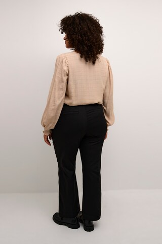 KAFFE CURVE Wide leg Chino trousers 'Leana' in Black