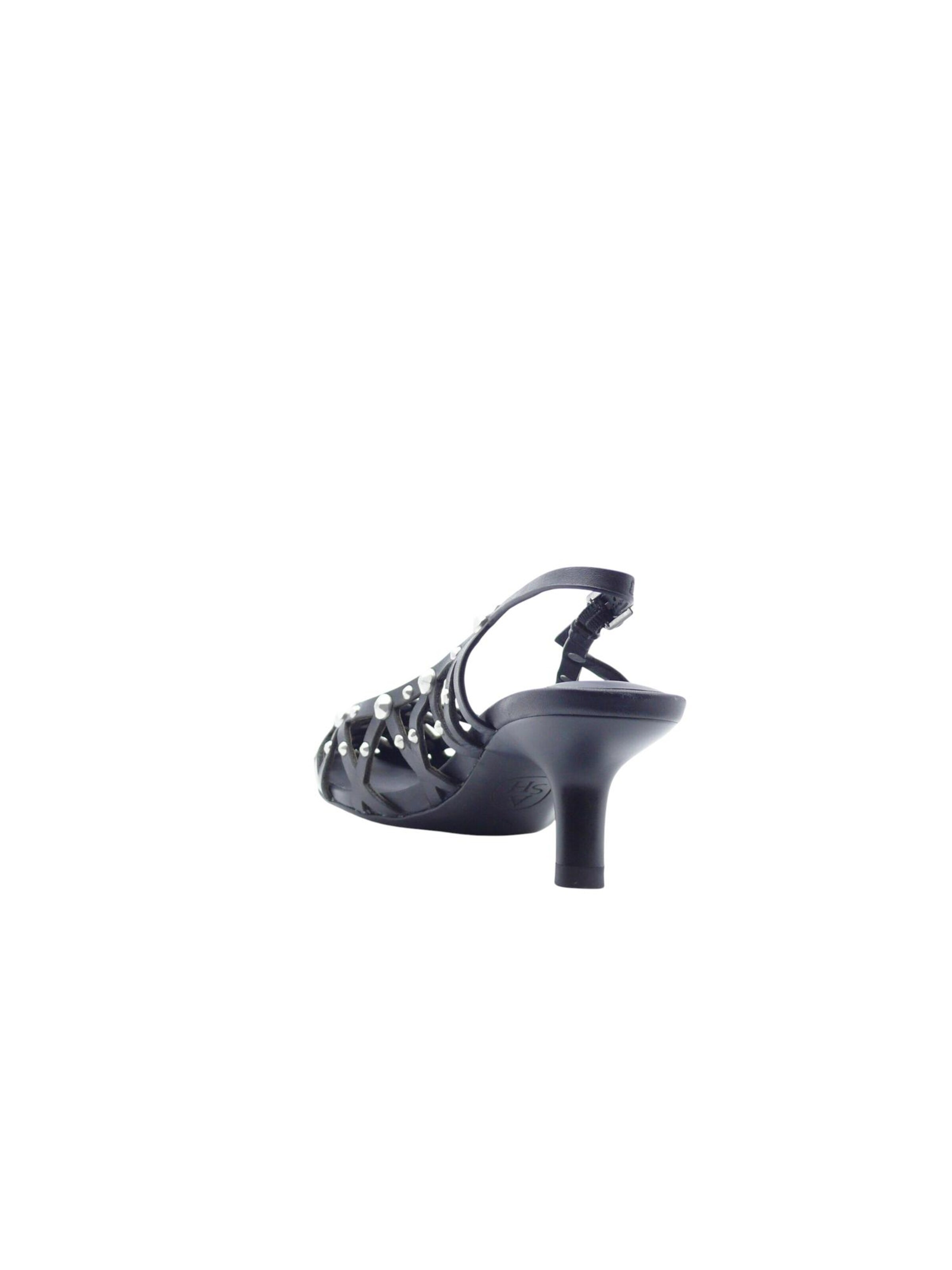 ASH Lodičky 'ASH Bizarre Escarpins Slingback Cuir Noir Clouté' – černá