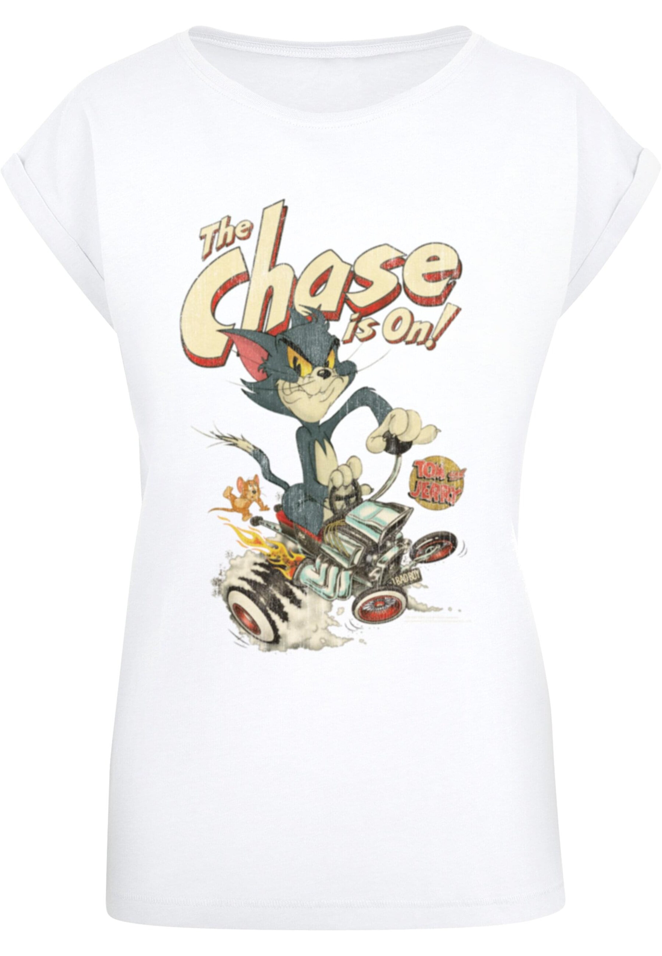 ABSOLUTE CULT T-Shirt 'Tom and Jerry - The Chase Is On' in Weiß: Vorderseite