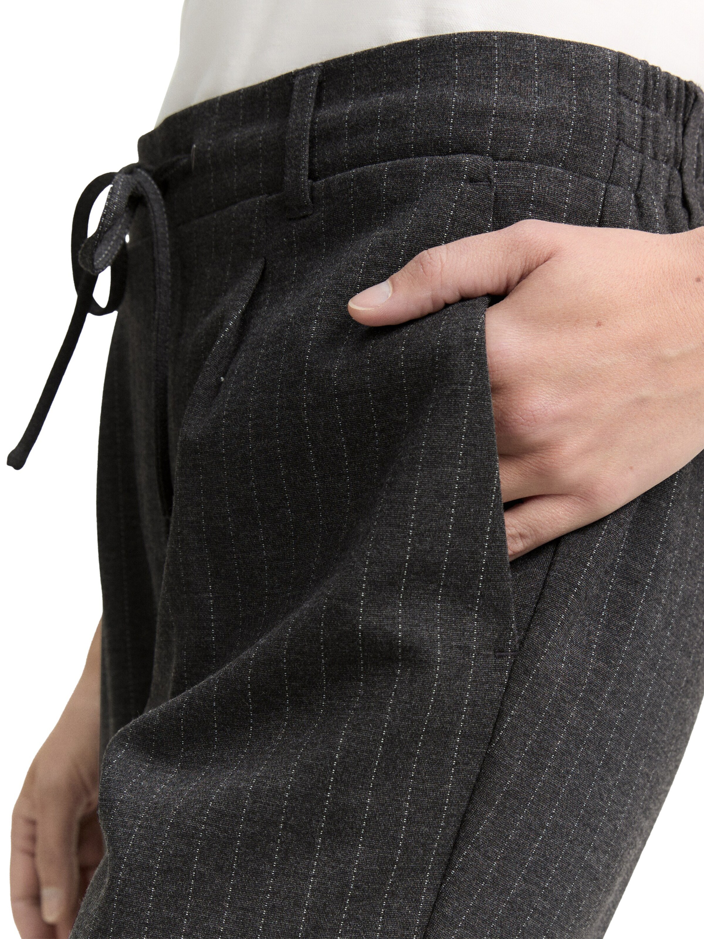 TOM TAILOR Regular Bandplooibroek in Grijs