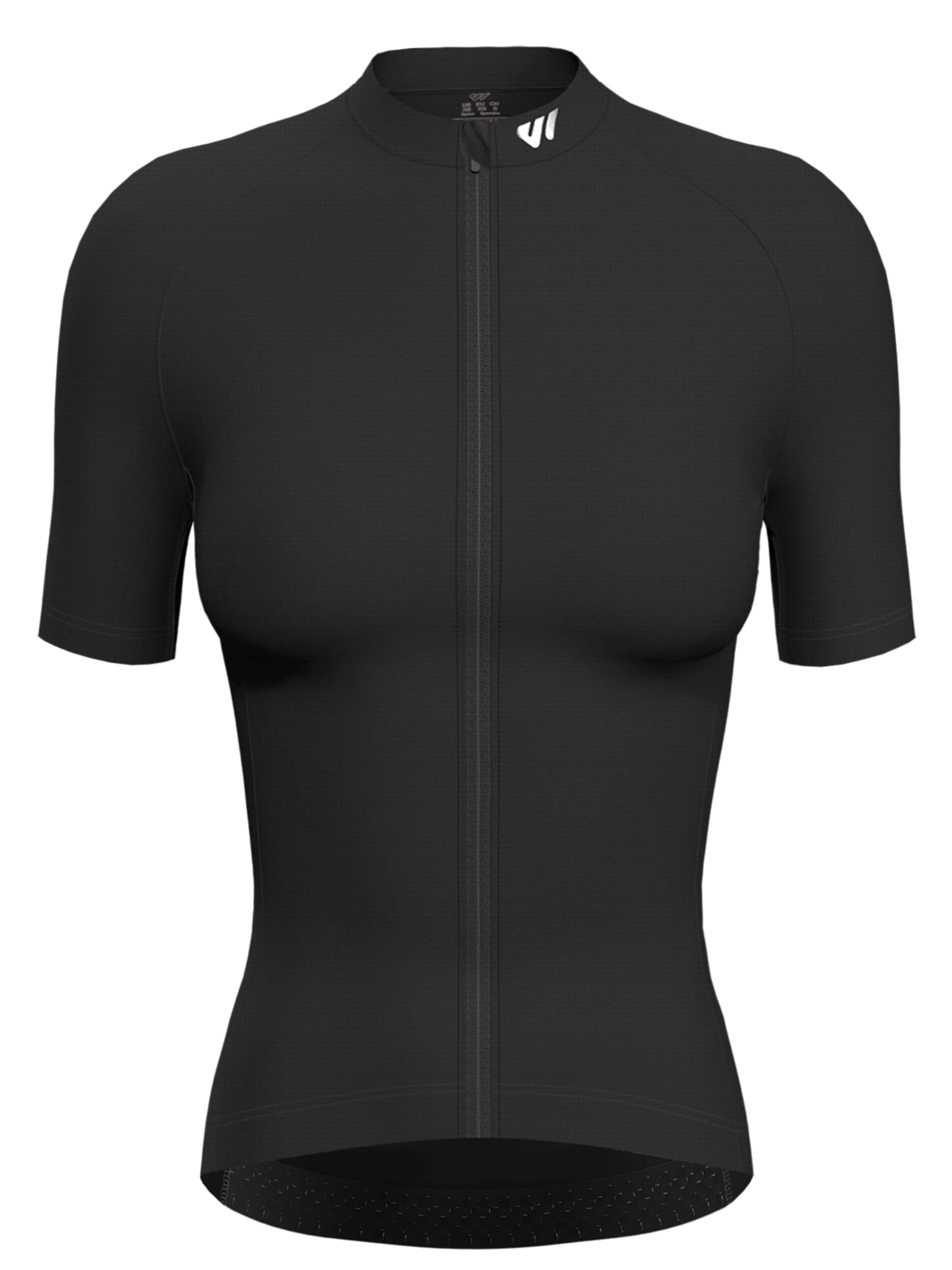 WULIBIKE Jersey 'Wulibike Damen Radtrikot Classic Kurzarm Schwarz' in Black: front