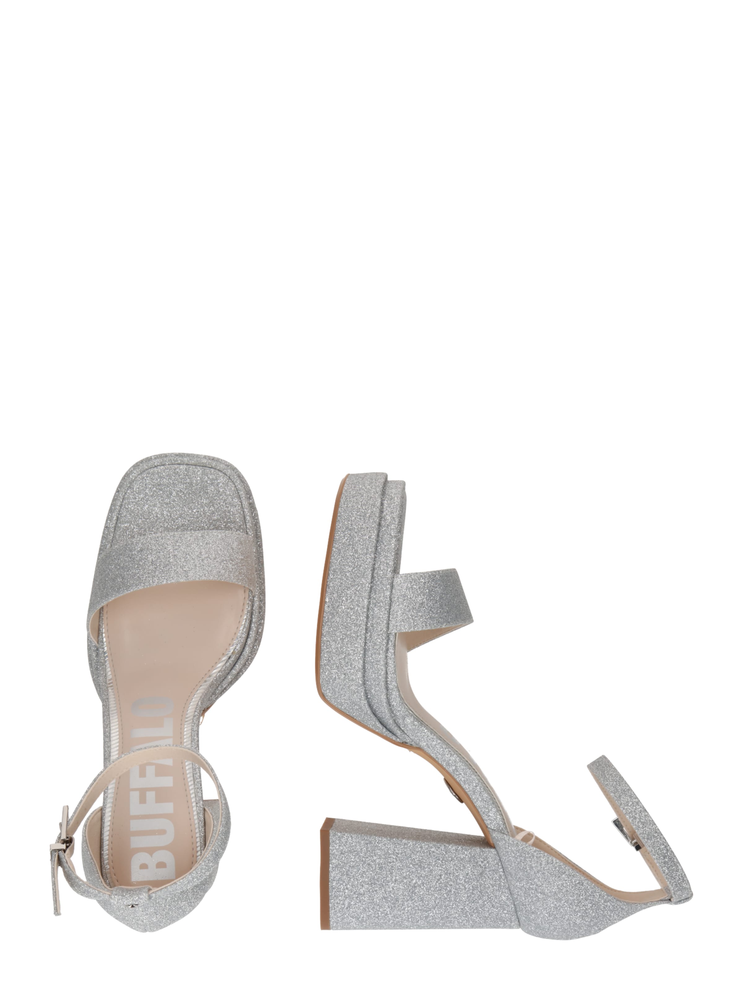 BUFFALO Páskové sandály 'May Neat' – stříbrná