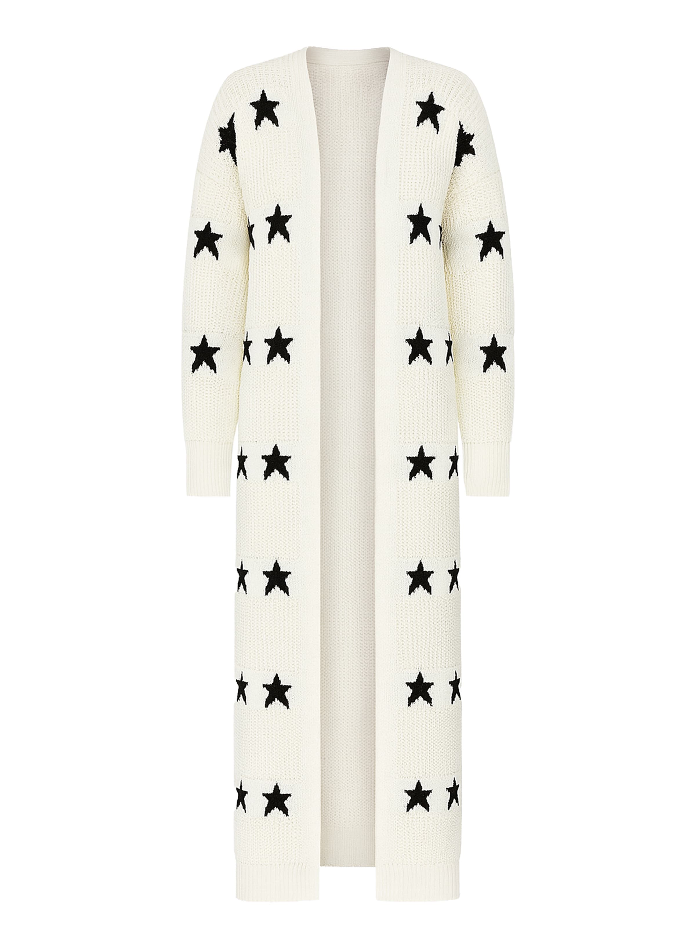 Elara Lang cardigan i hvid: forside