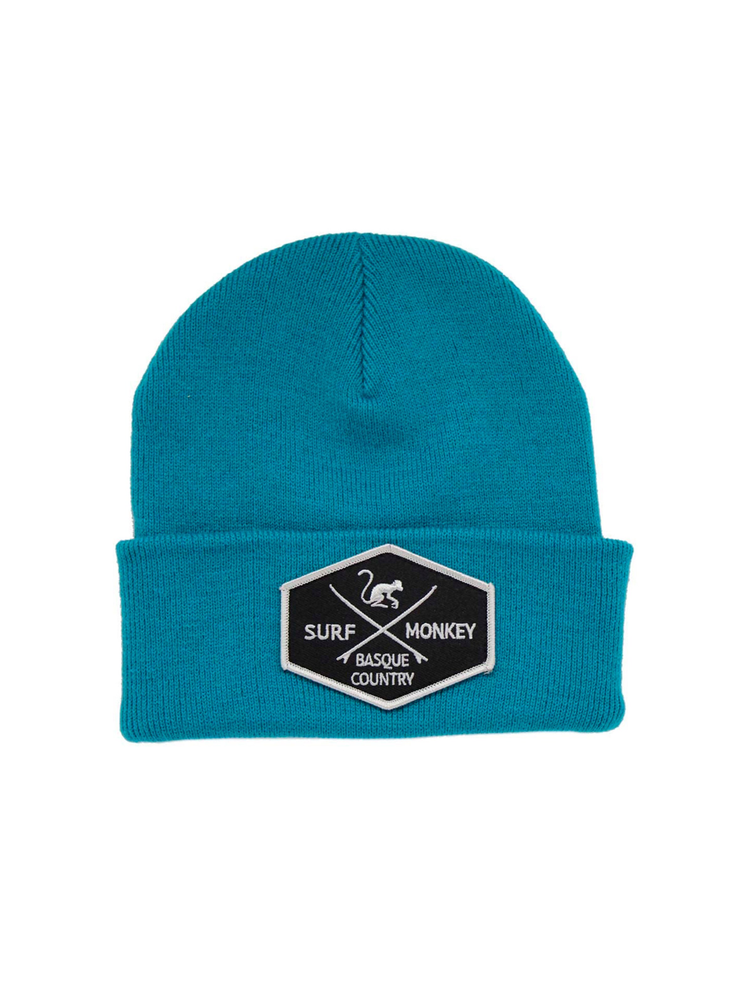 Surf Monkey Beanie in Blue: front
