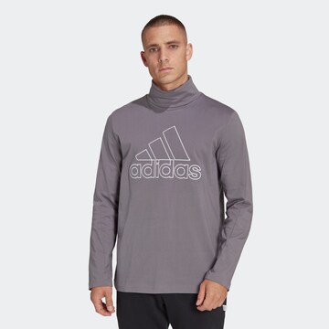 ADIDAS SPORTSWEAR Performance shirt 'Future Icons Embroidered Badge Of Sport' in Grey: front