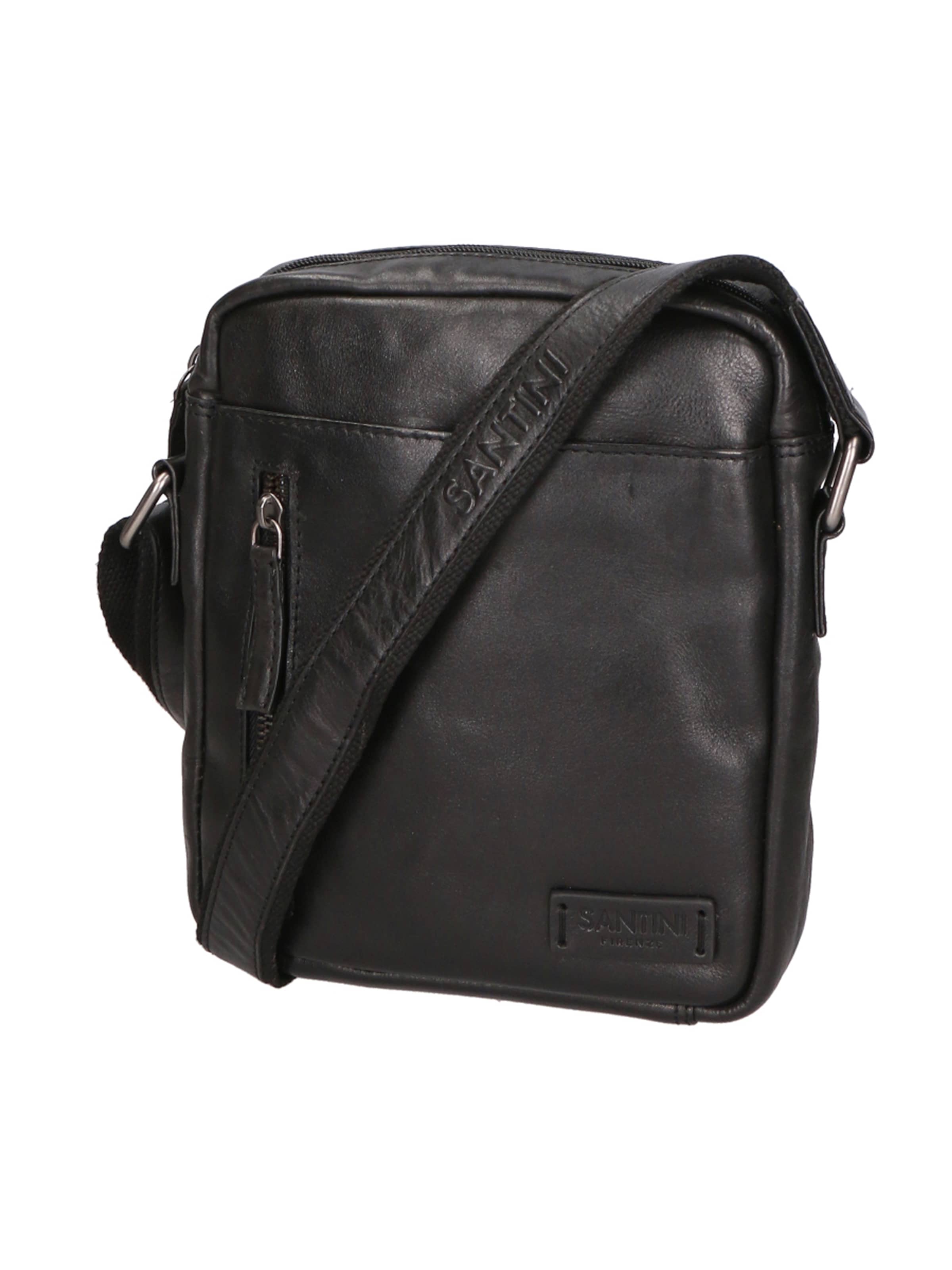 Santini Firenze Schoudertas in Zwart: voorkant