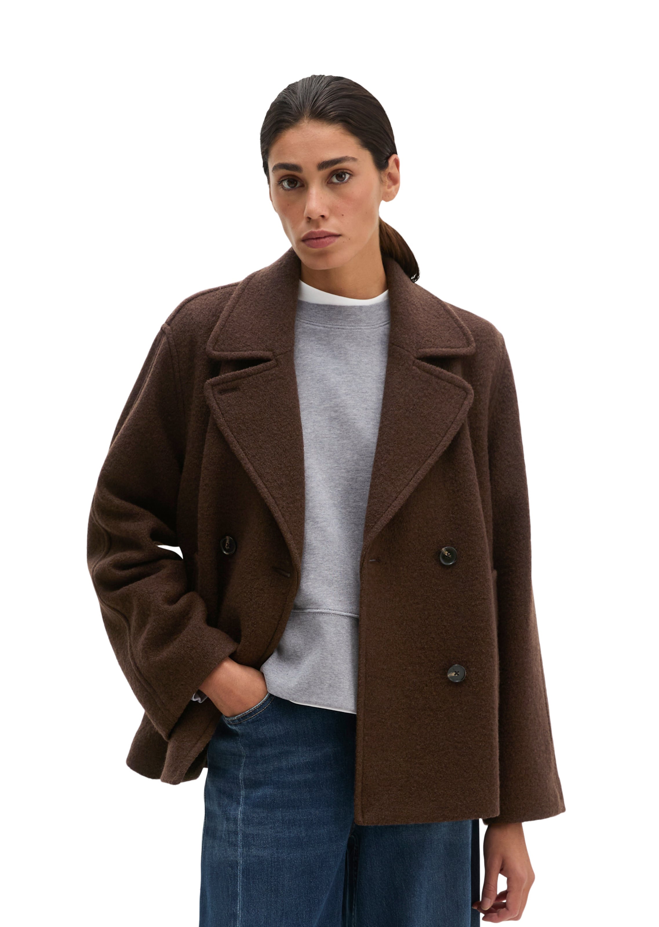 Veste mi-saison Marc O'Polo en marron : devant