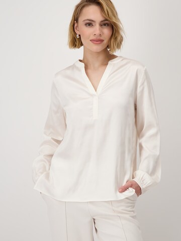 Camicia da donna di monari in beige: frontale