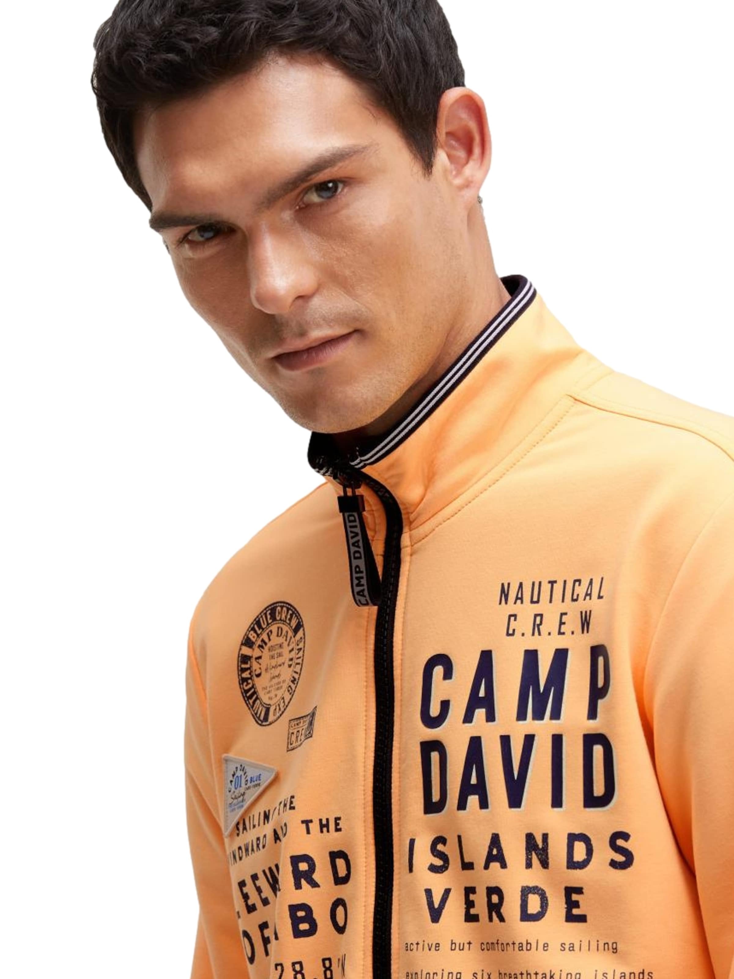 CAMP DAVID Zip-Up Hoodie in Orange