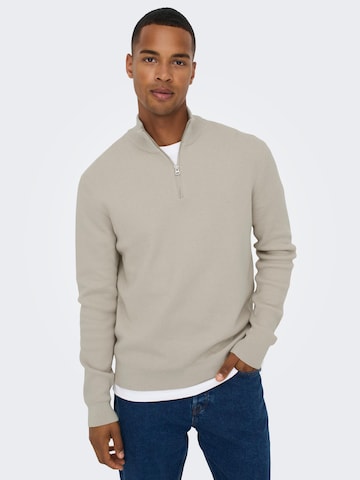 Only & Sons Sweater 'Phil' in Grey: front