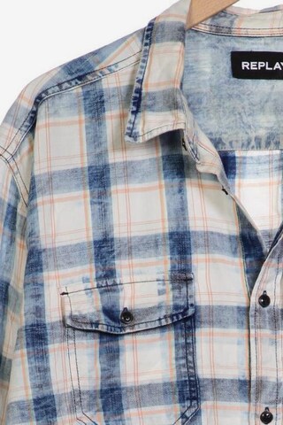 REPLAY Button Up Shirt in XXL in Blue