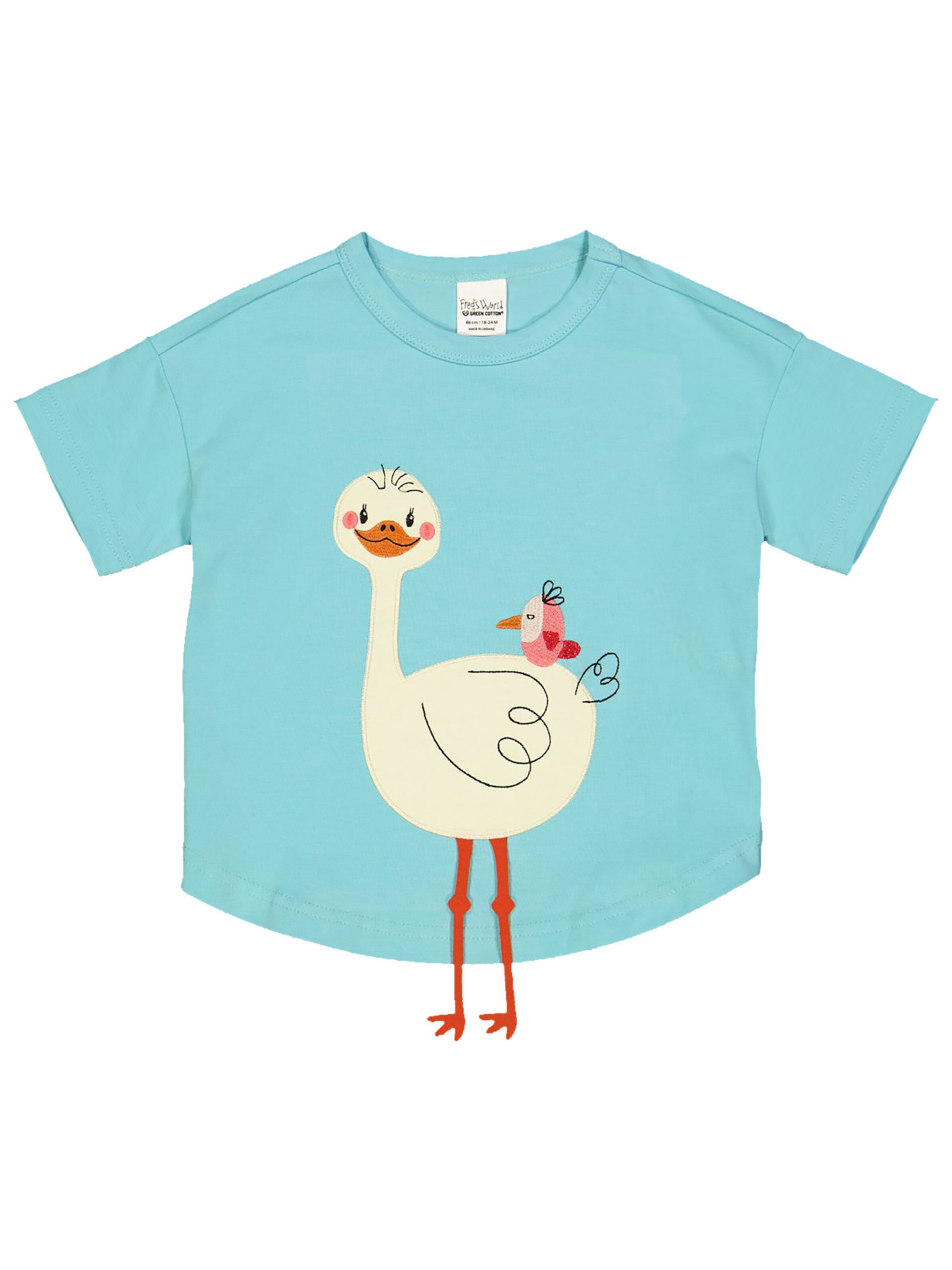 T-Shirt Fred's World by GREEN COTTON en bleu : devant