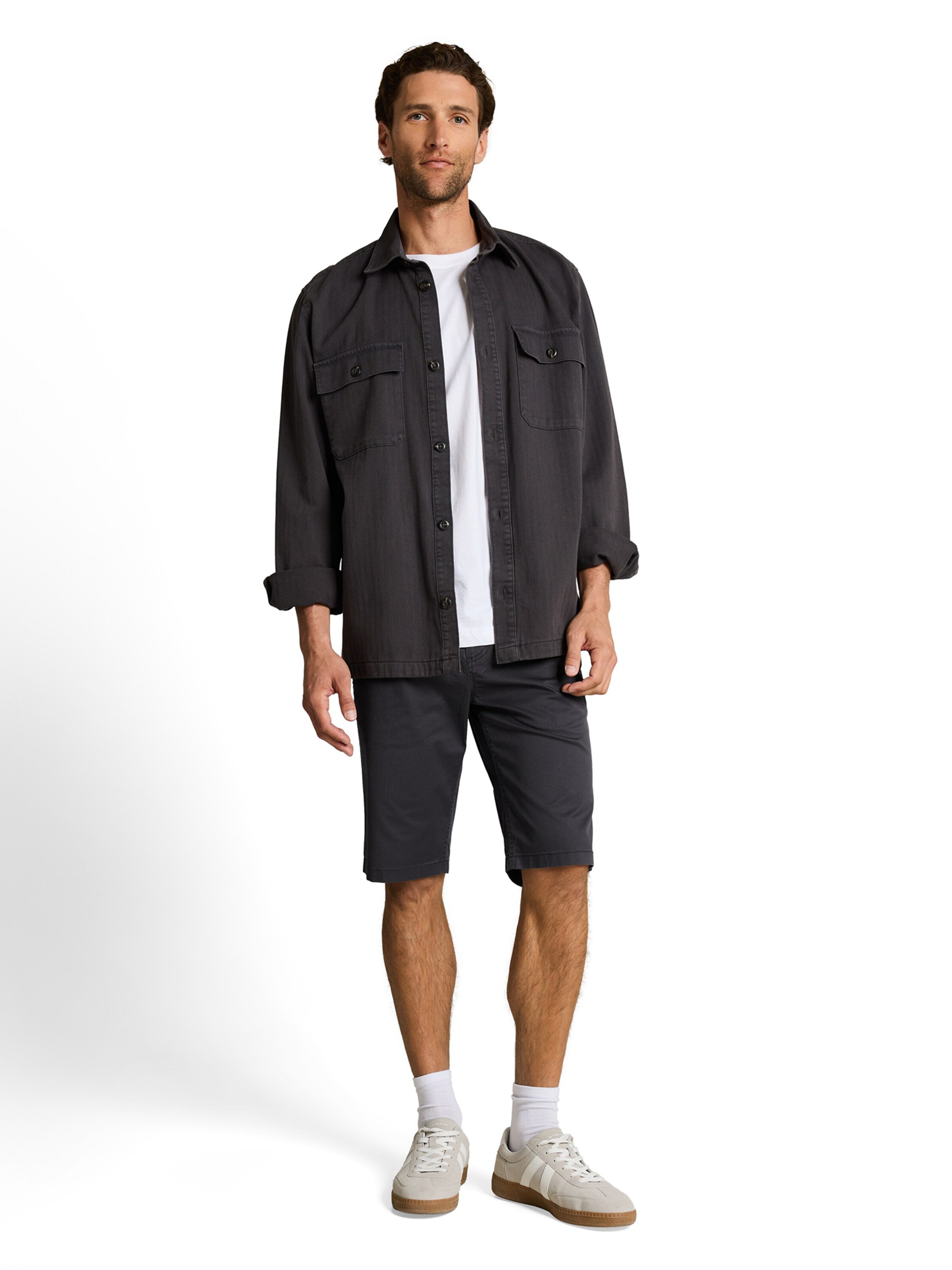 TOM TAILOR Обычный Брюки-чинос в Серый: спереди