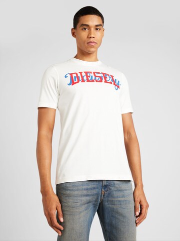 DIESEL T-shirt 'JUST N10' i vit: framsida