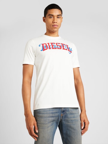 DIESEL - Camiseta 'JUST N10' en blanco: frente