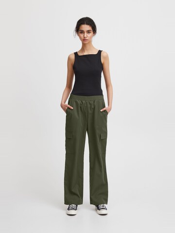 ICHI Wide leg Trousers 'Kecia' in Green