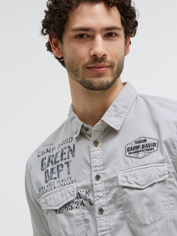 CAMP DAVID Regular fit Button Up Shirt in Grey
