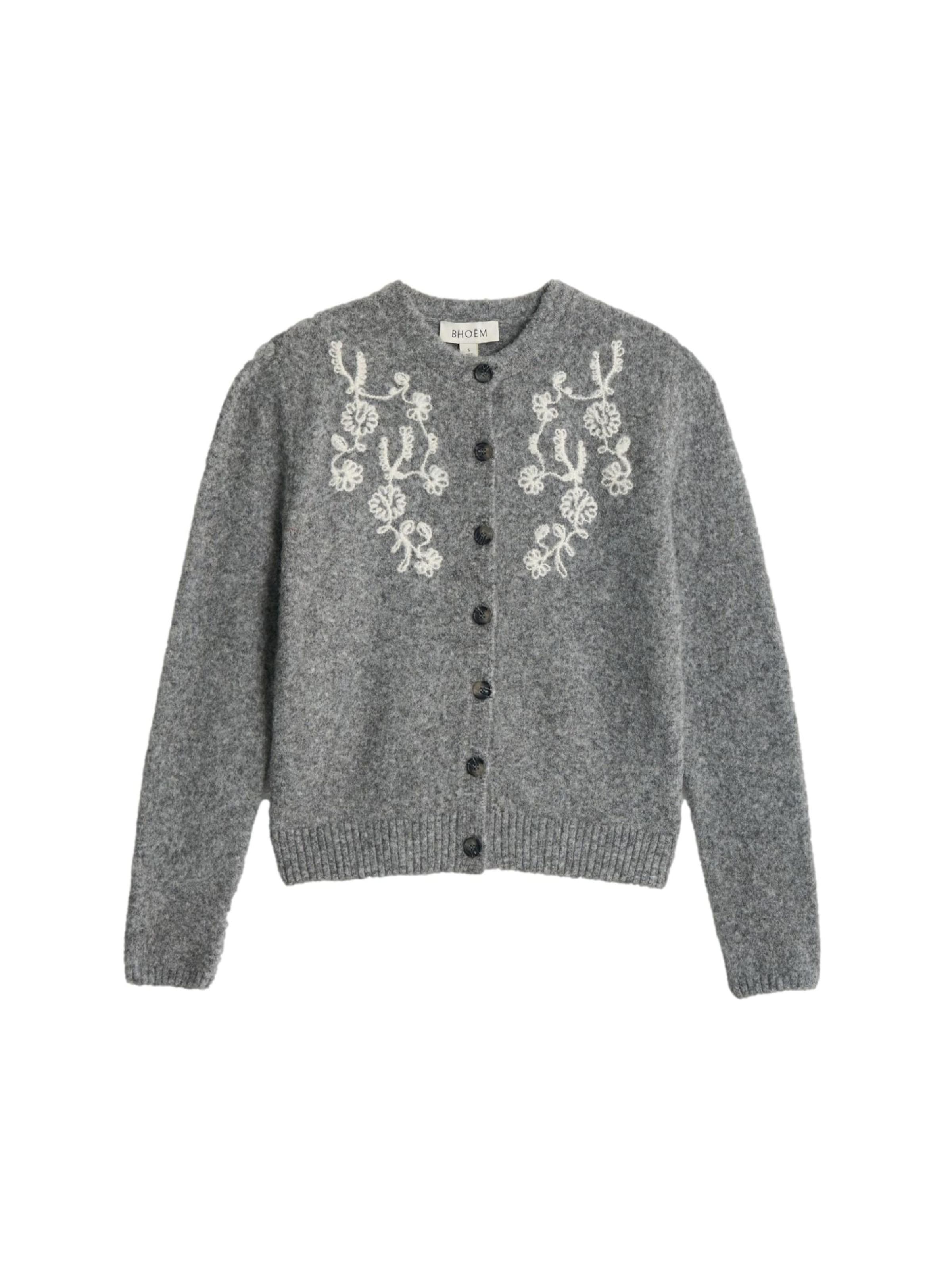 Cardigan Bhoem en gris : devant