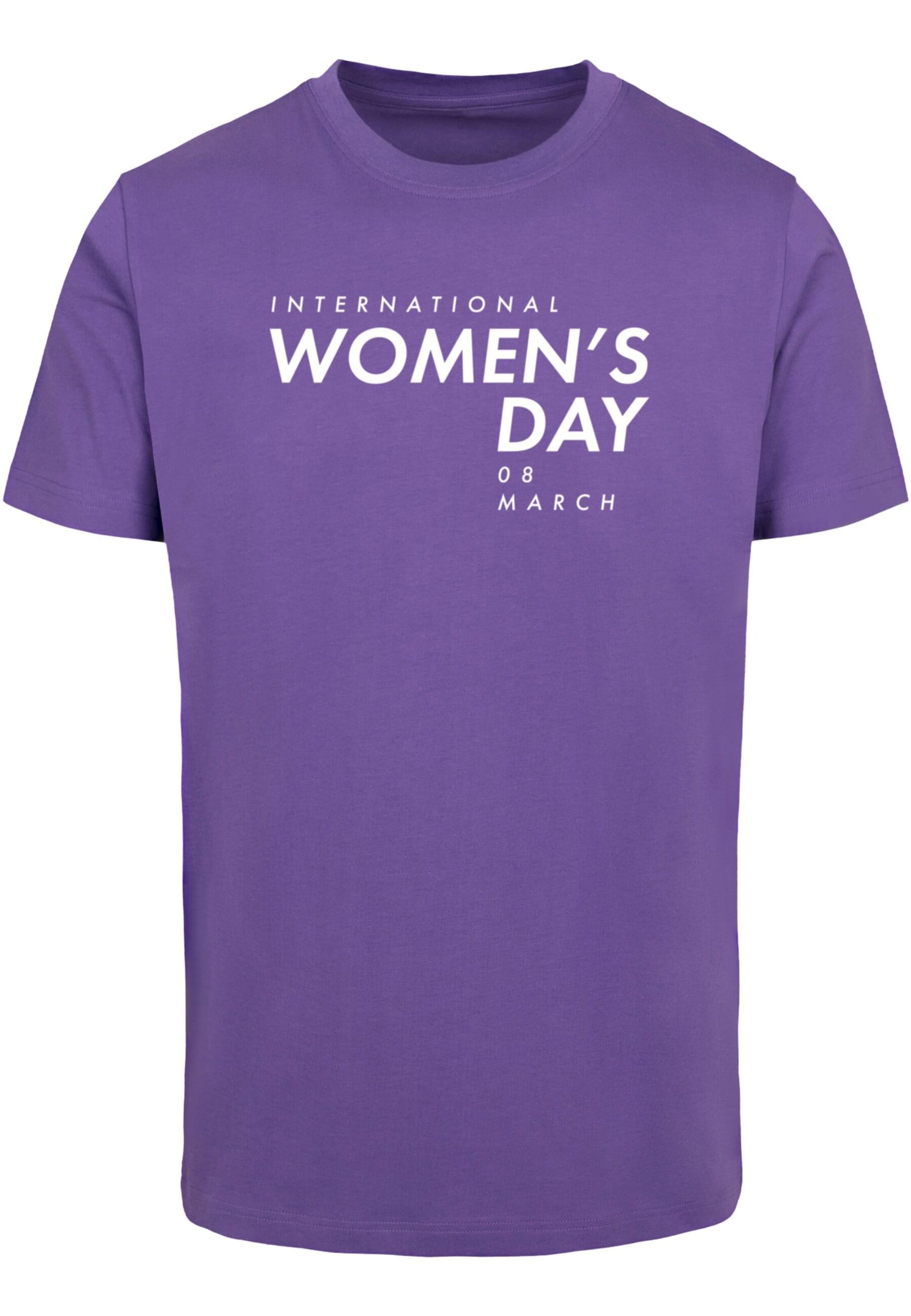 Merchcode Shirt 'WD - International Women's Day 3' in Lila: voorkant