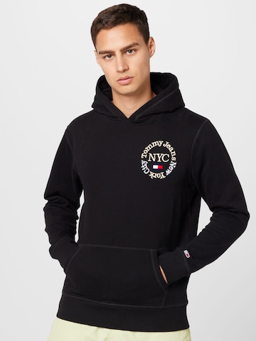 Tommy Jeans Sweatshirt 'Timeless Circle' in Black: front