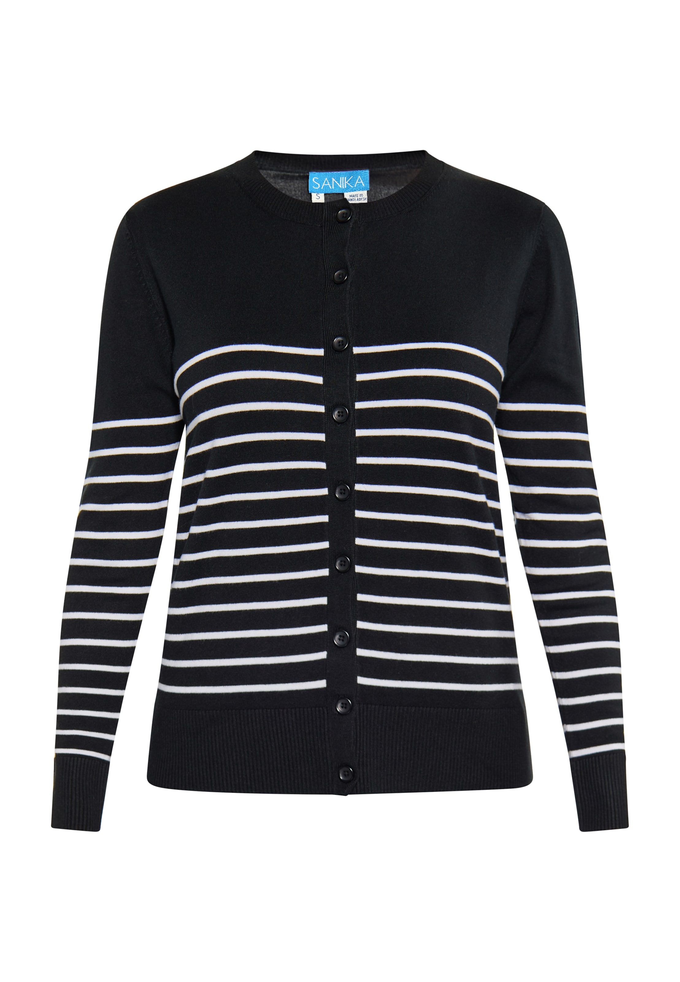 SANIKA Strickjacke in Schwarz: Vorderseite