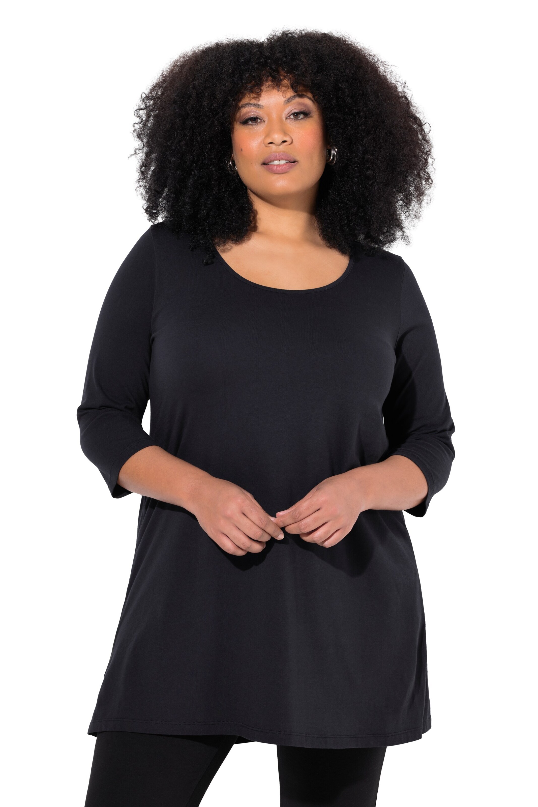 Ulla Popken Shirt in Zwart: voorkant