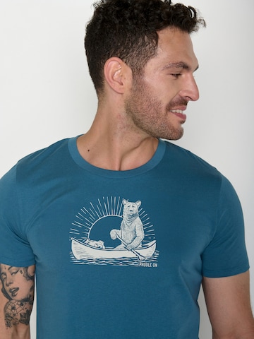 GREENBOMB Shirt 'Guide Bear Canoe' in Blauw