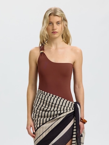 SELECTED Swimsuit in Red: front