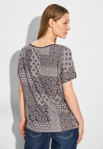 CECIL Patchwork Print T-Shirt in Schwarz