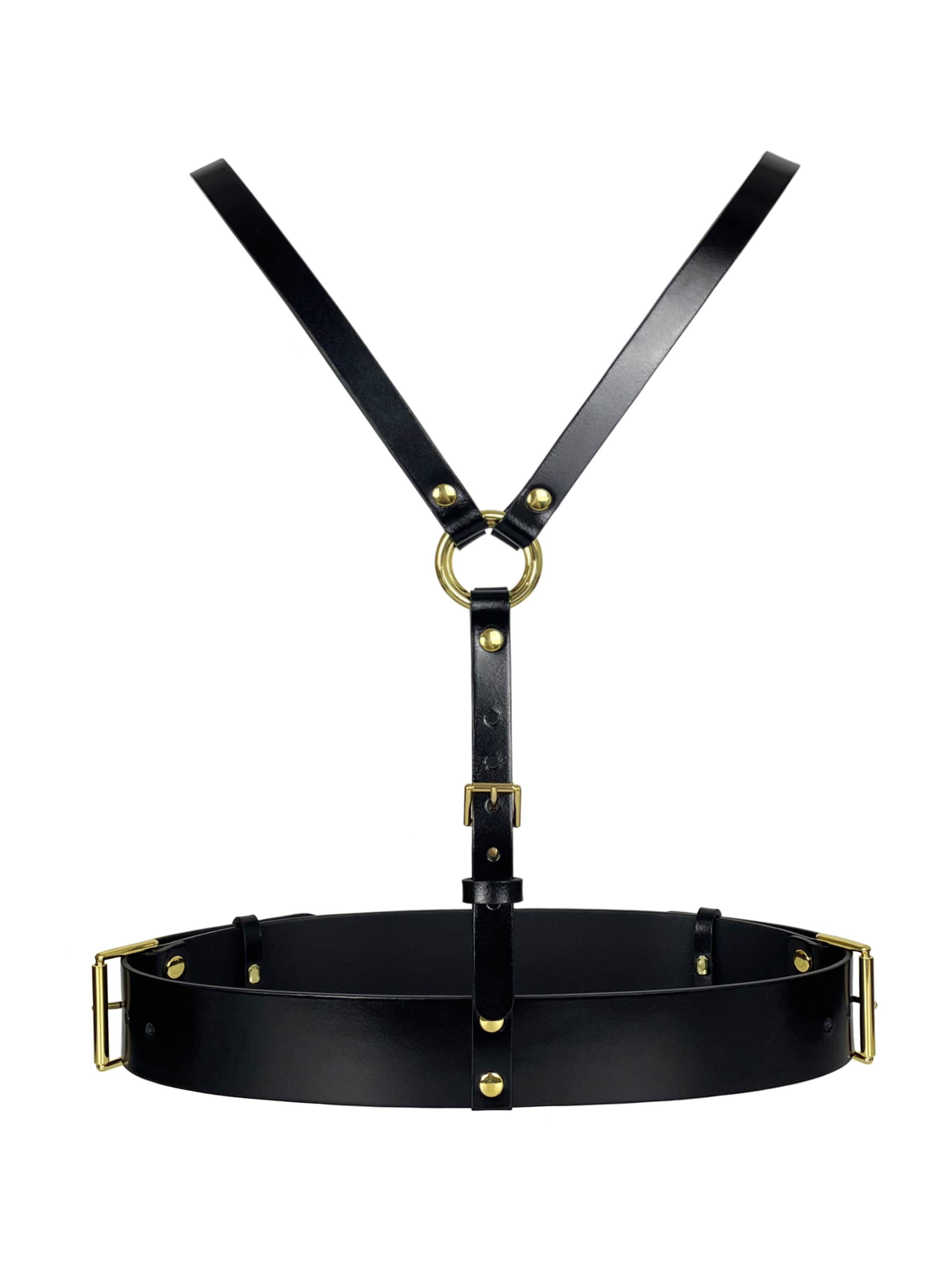 Haute Cuir Belt 'Prestige Harness' in Black: front